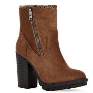 New Justfab Vitoria Women's Brown Ankle Boots Size 8